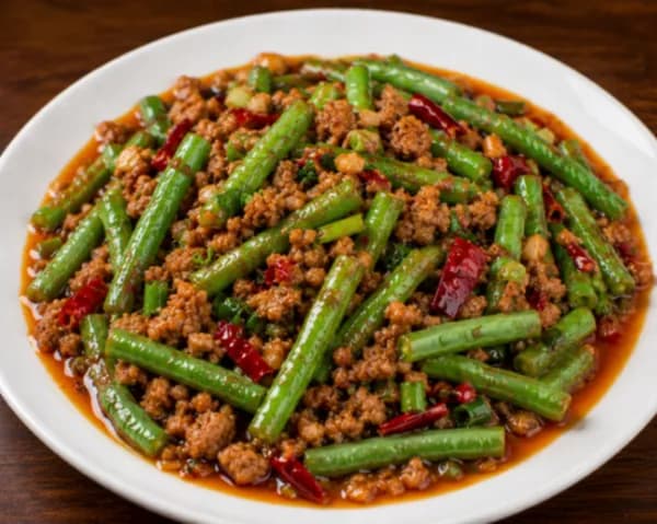 Minced Pork and Green Bean in Spicy Sauce